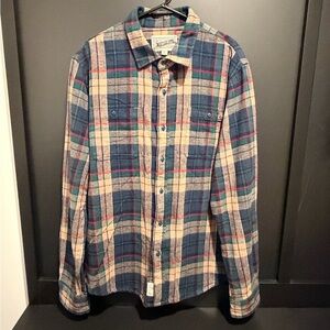 Schott NYC Yellow, Green, and Red Tartan Button-Down Shirt